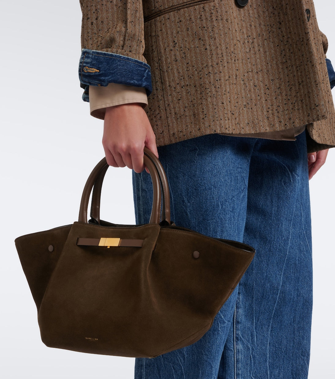 DeMellier - New York Midi suede top-handle bag