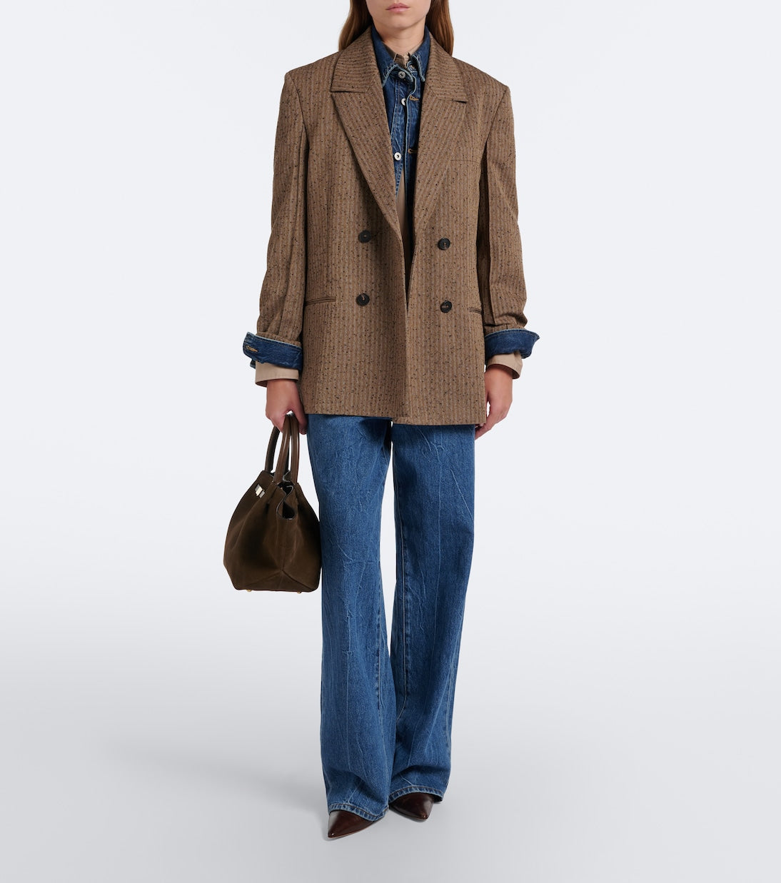 DeMellier - New York Midi suede top-handle bag