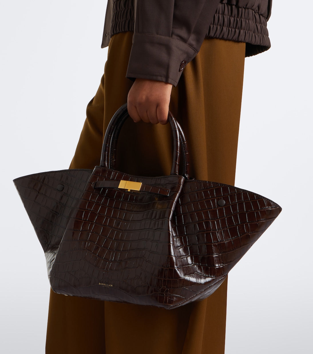 DeMellier - New York Midi croc-effect leather top-handle bag