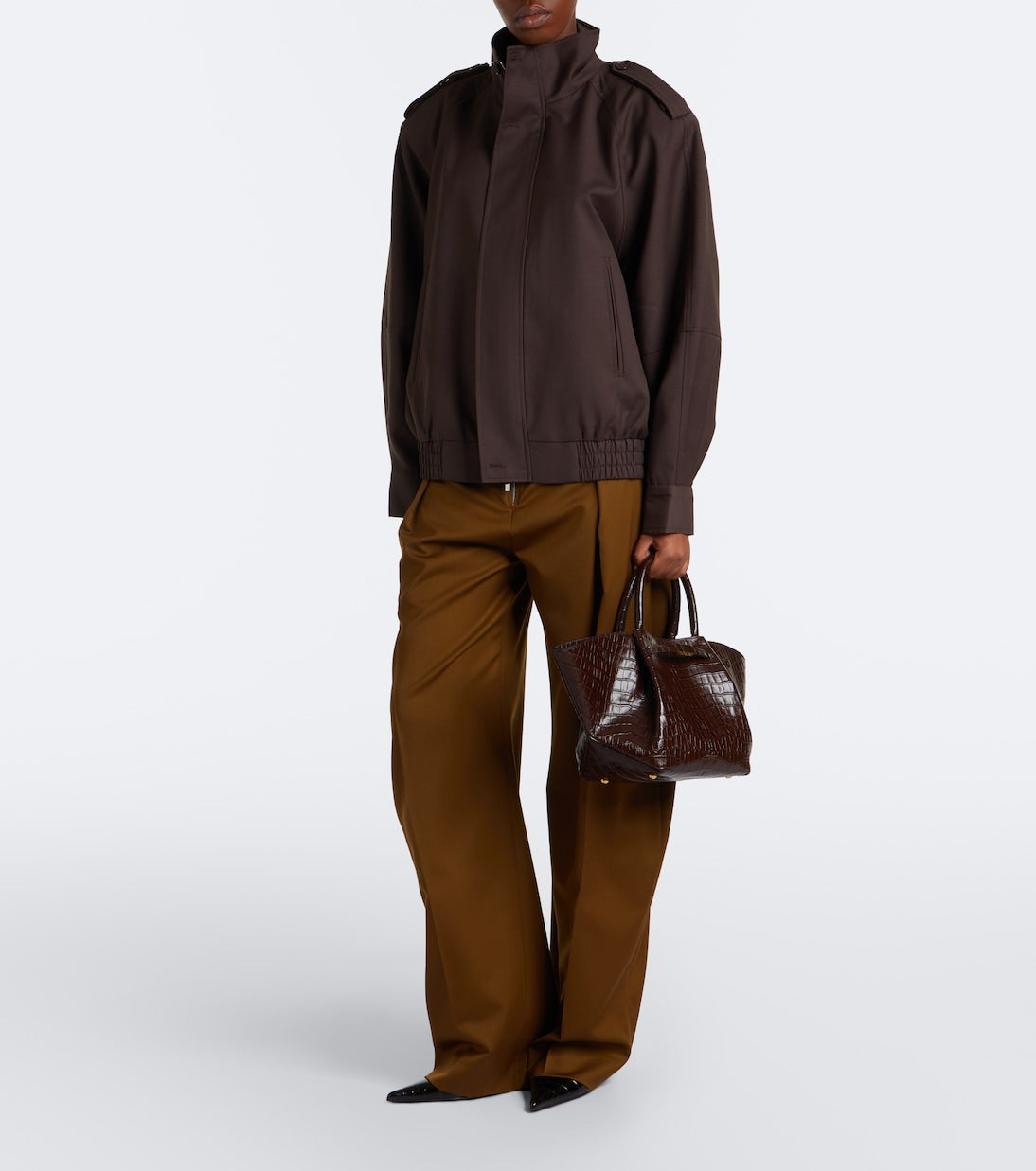 DeMellier - New York Midi croc-effect leather top-handle bag