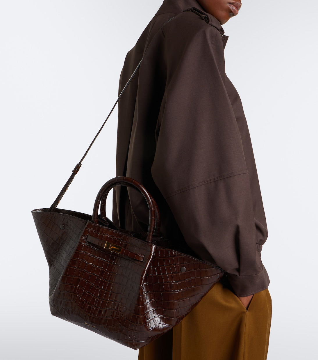 DeMellier - New York Midi croc-effect leather top-handle bag