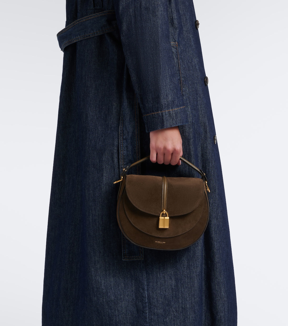 DeMellier - Siena Saddle Small suede shoulder bag