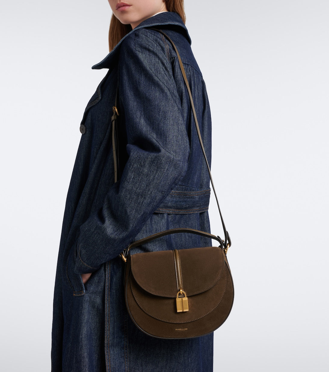 DeMellier - Siena Saddle Small suede shoulder bag