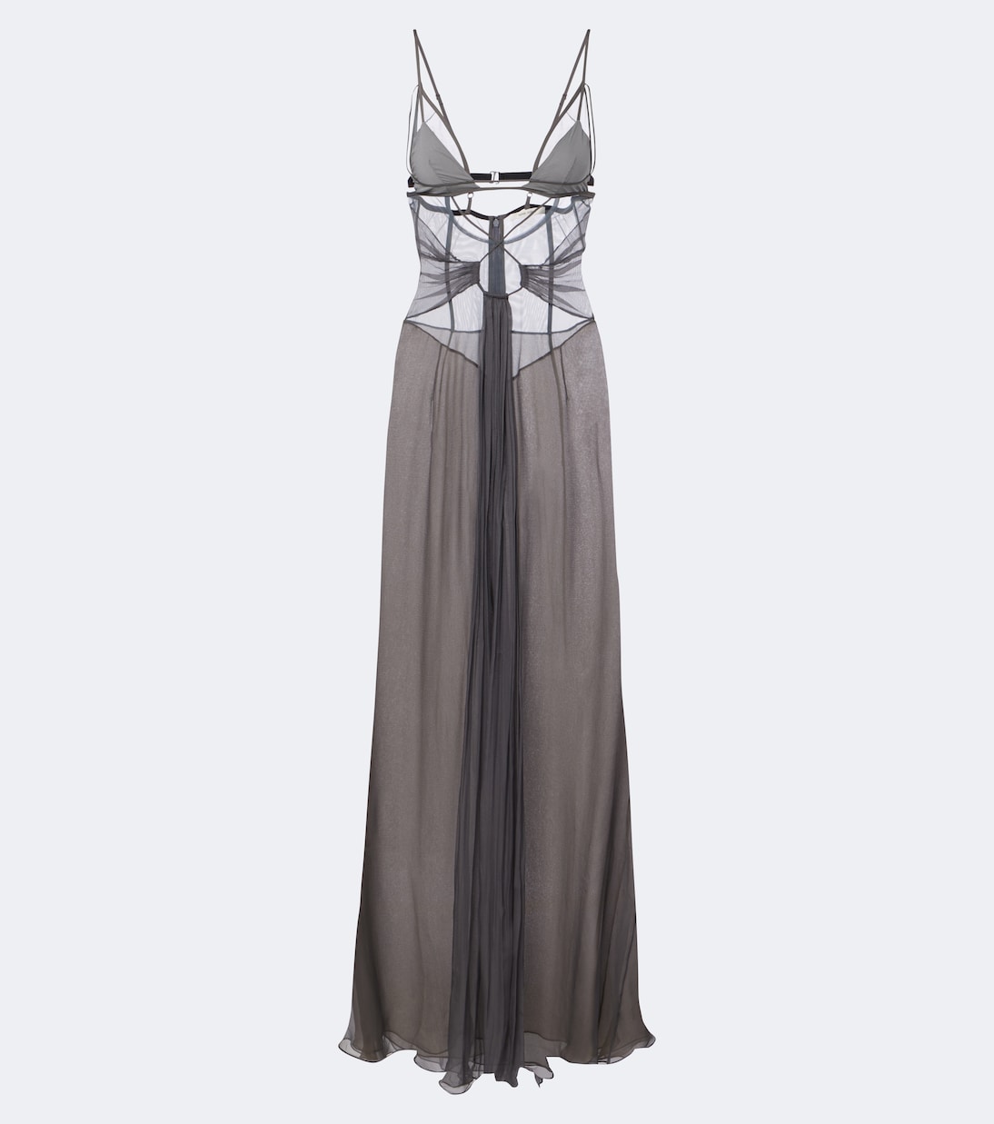 Nensi Dojaka - Cutout sheer silk gown