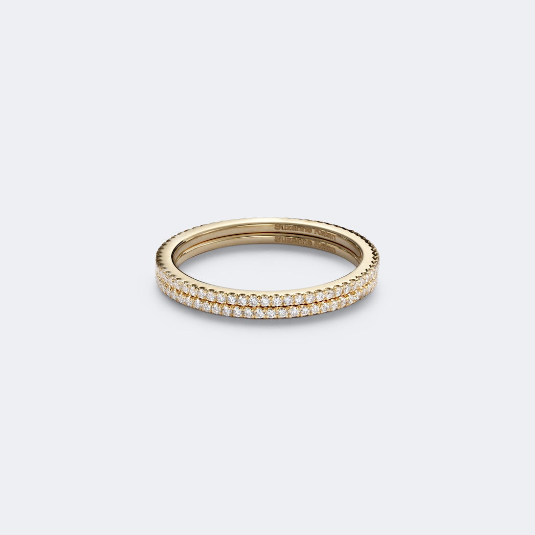 Suzanne Kalan - Mini 18kt gold tech ring jackets with diamonds