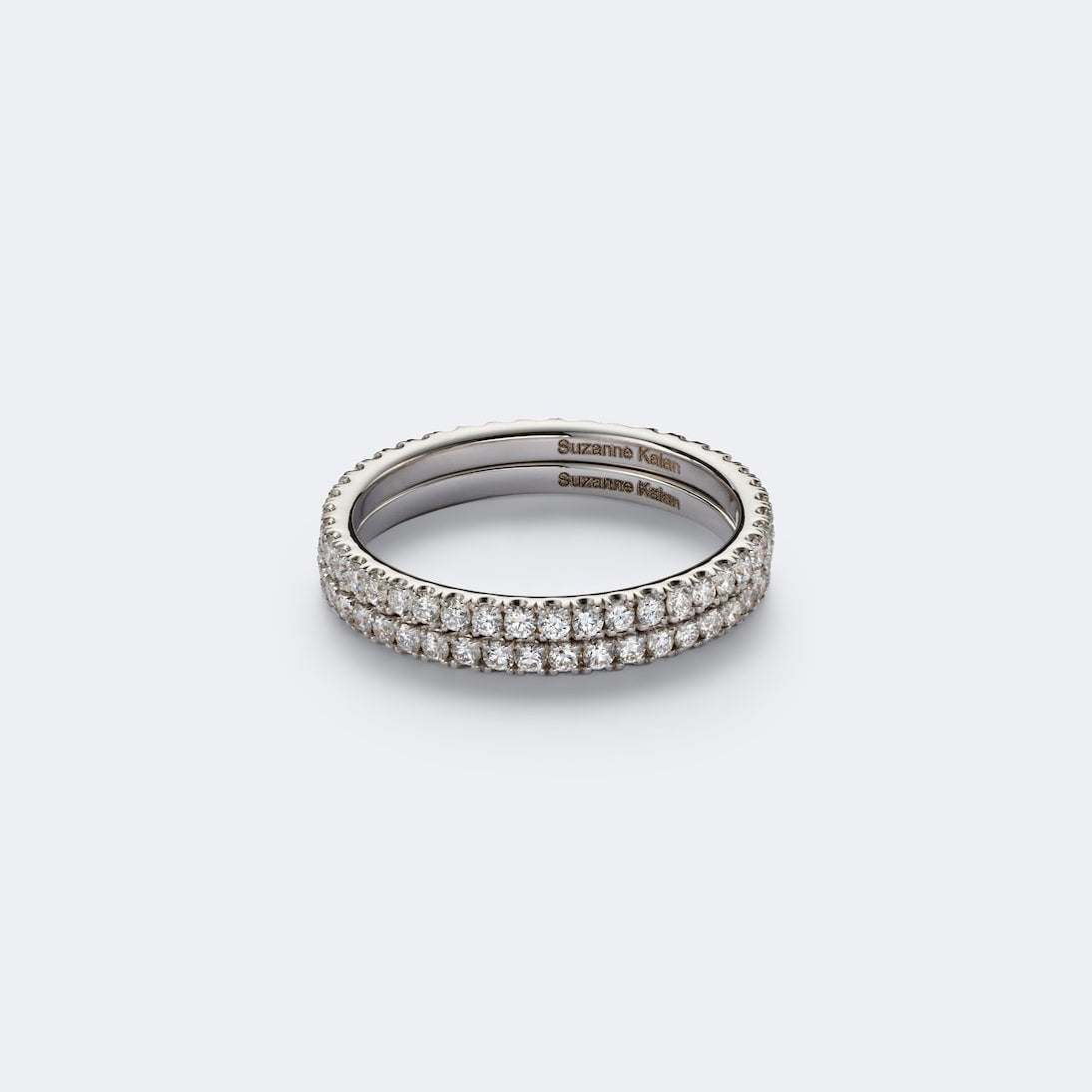 Suzanne Kalan - Midi 18kt white gold tech ring jackets with diamonds