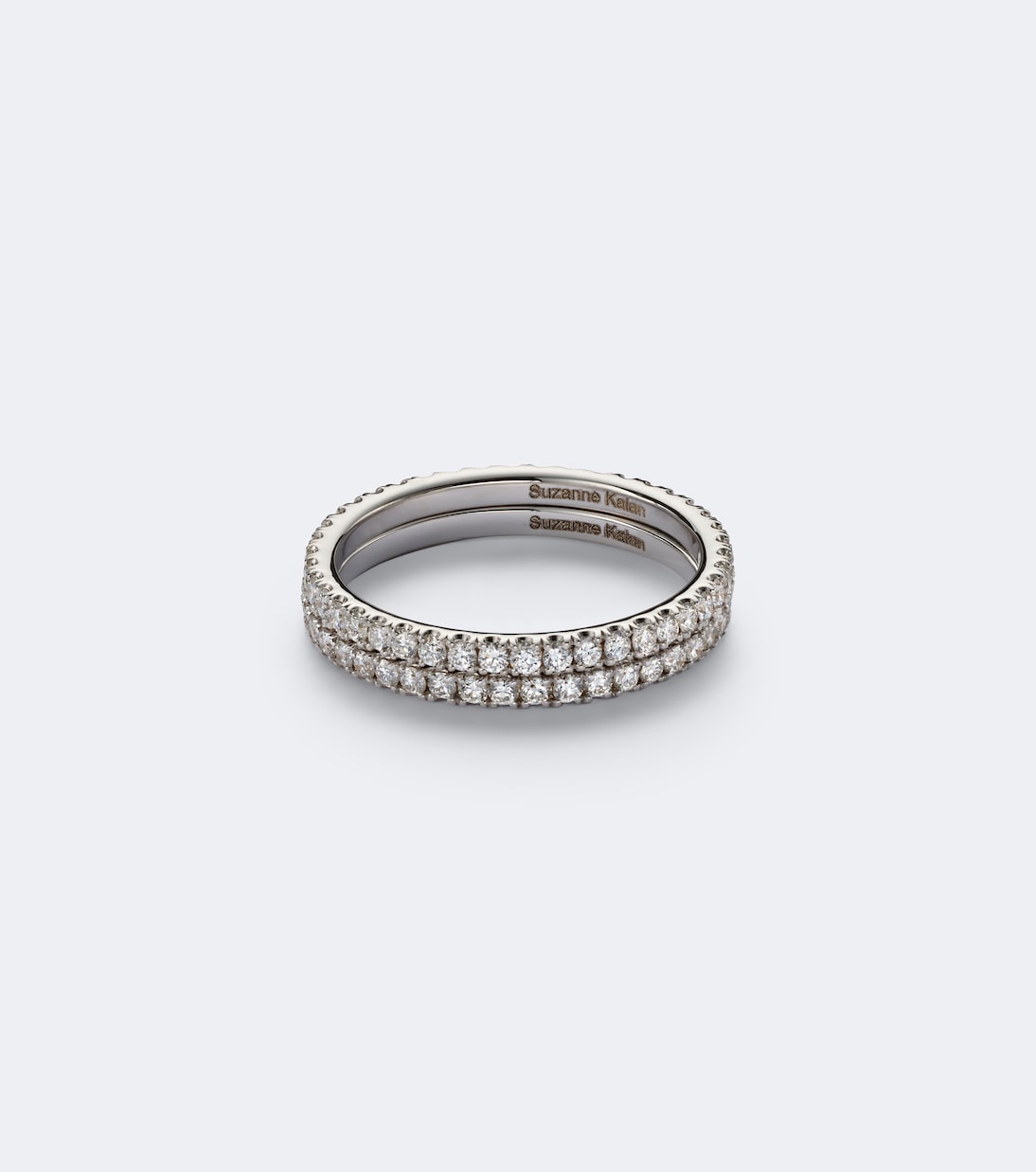 Suzanne Kalan - Midi 18kt white gold tech ring jackets with diamonds