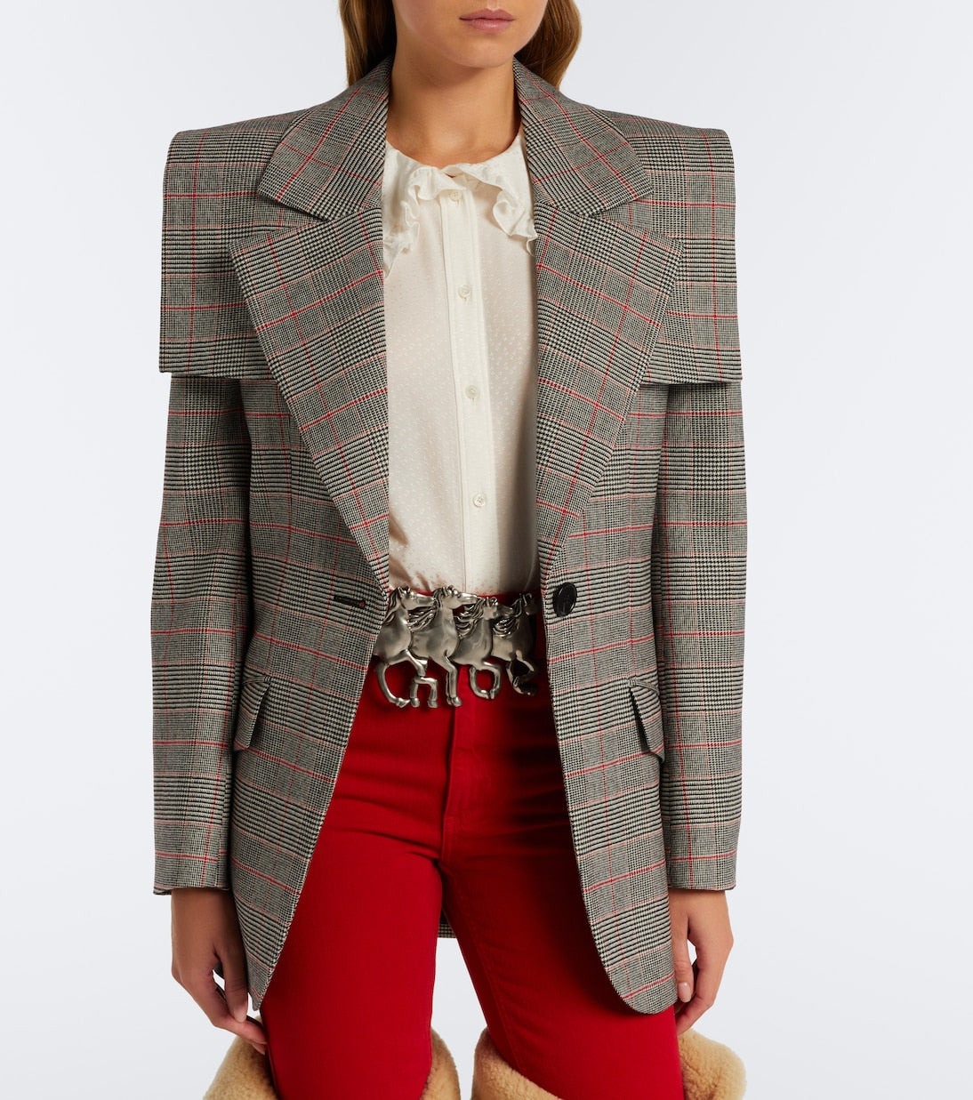 Chloé - Prince of Wales check wool-blend blazer