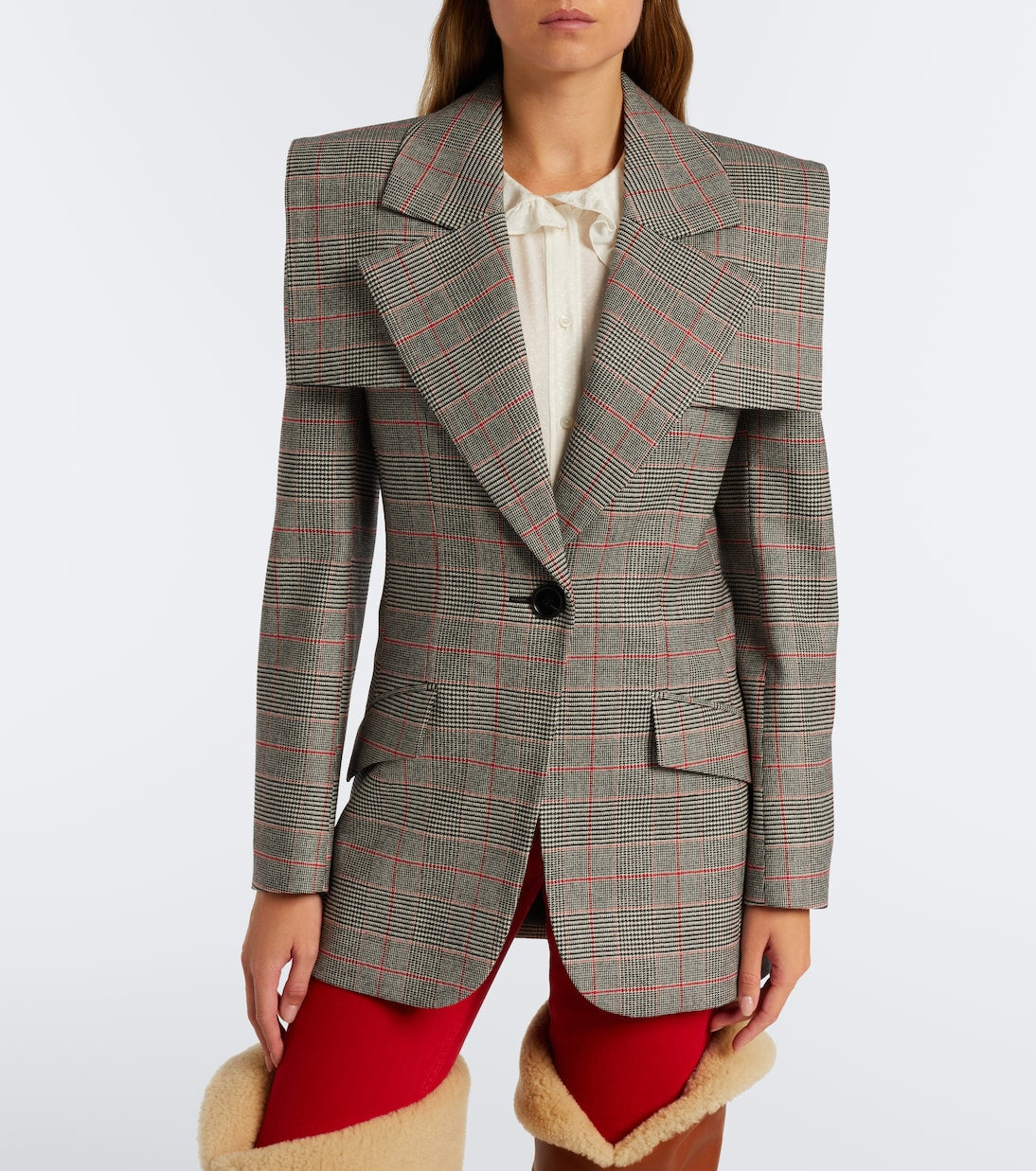 Chloé - Prince of Wales check wool-blend blazer