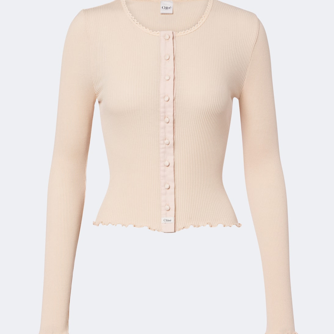 Chloé - Ribbed-knit cotton and silk cardigan