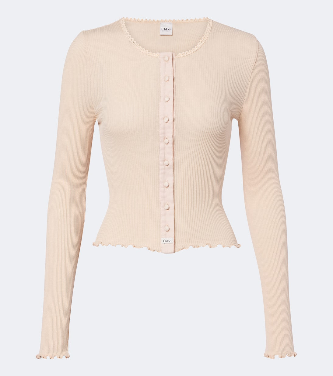 Chloé - Ribbed-knit cotton and silk cardigan