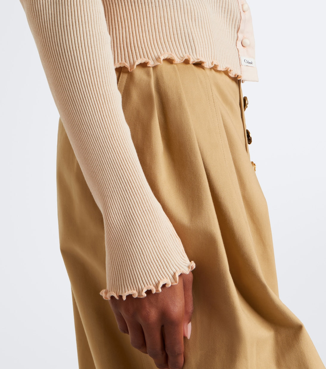 Chloé - Ribbed-knit cotton and silk cardigan