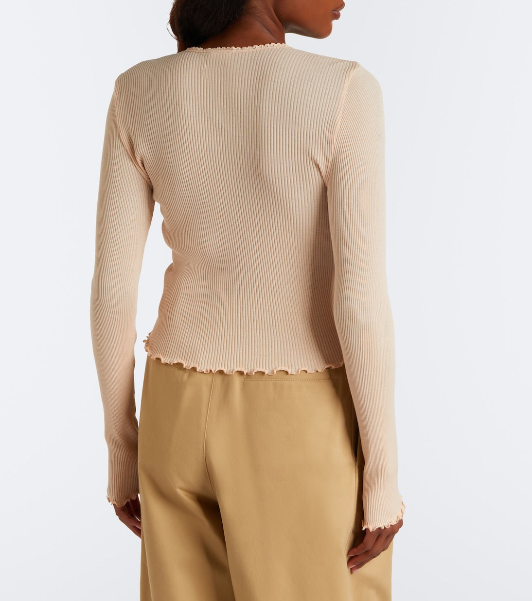 Chloé - Ribbed-knit cotton and silk cardigan