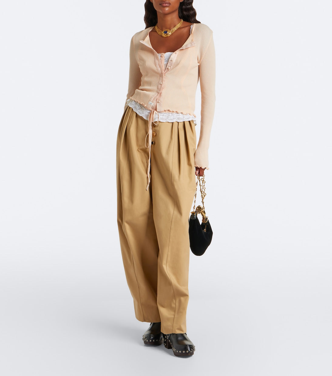Chloé - Ribbed-knit cotton and silk cardigan