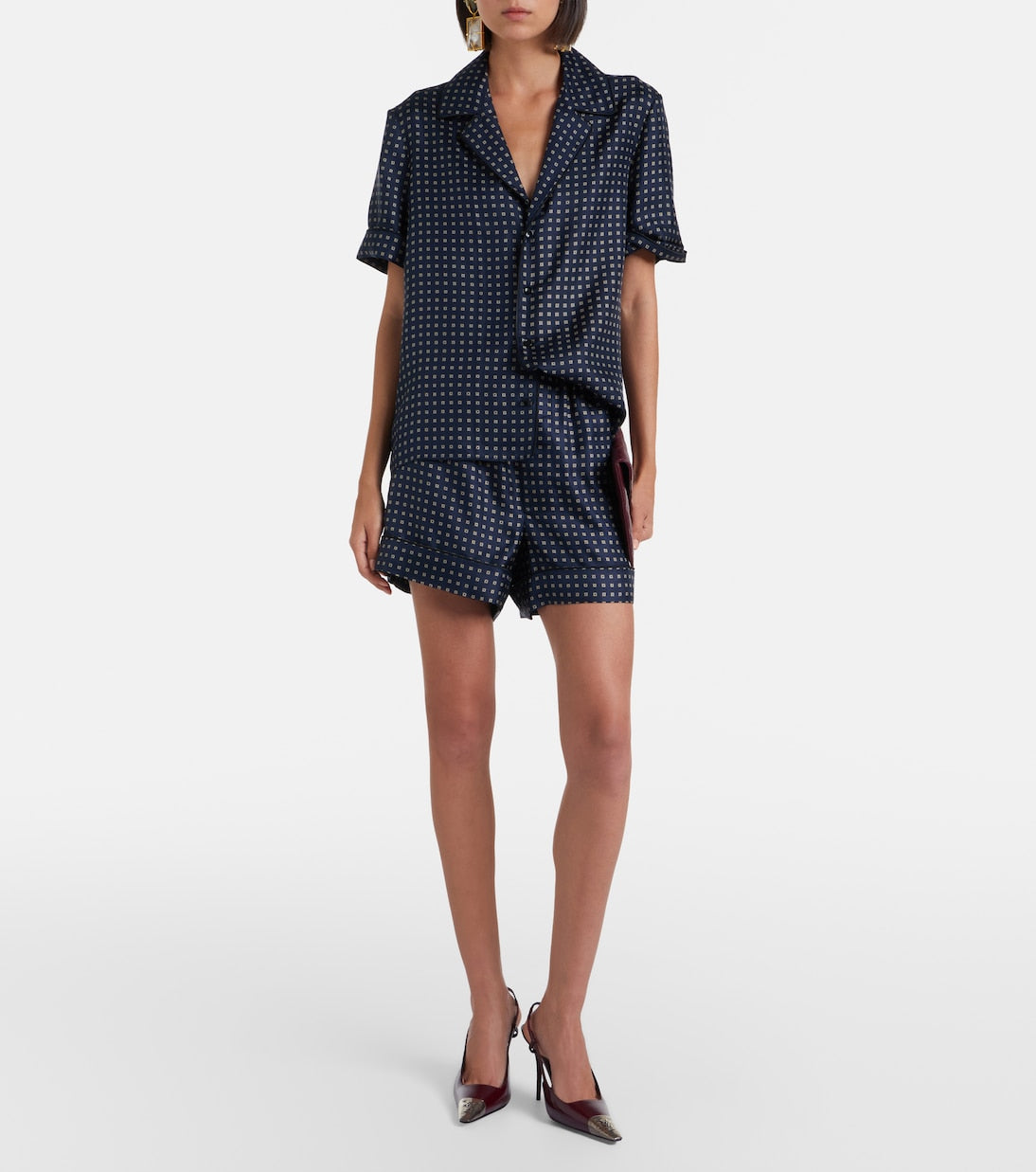 Saint Laurent - Printed silk shorts