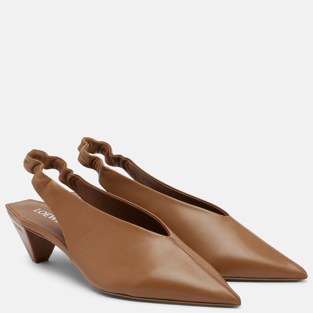Loewe - Origami leather slingback pumps