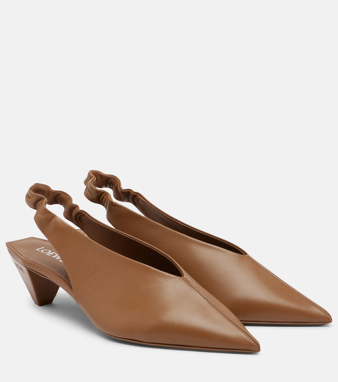 Loewe - Origami leather slingback pumps