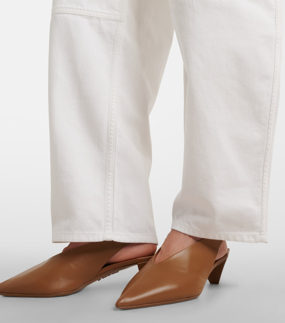 Loewe - Origami leather slingback pumps