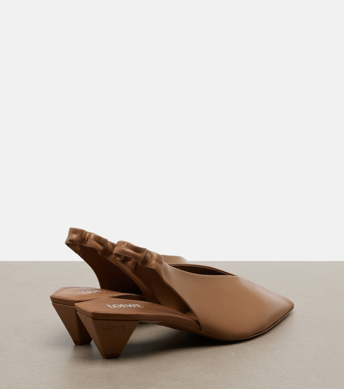 Loewe - Origami leather slingback pumps