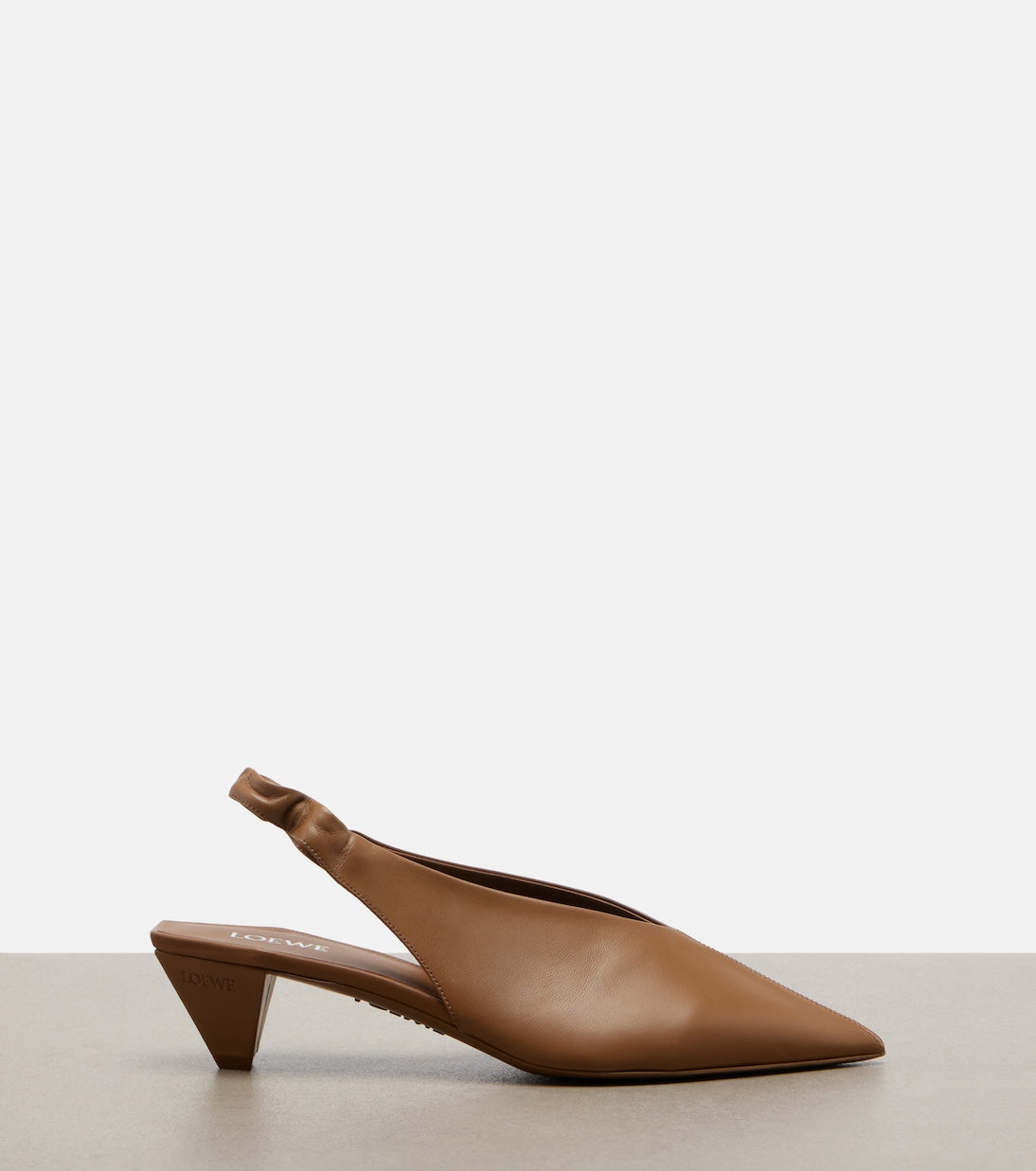 Loewe - Origami leather slingback pumps