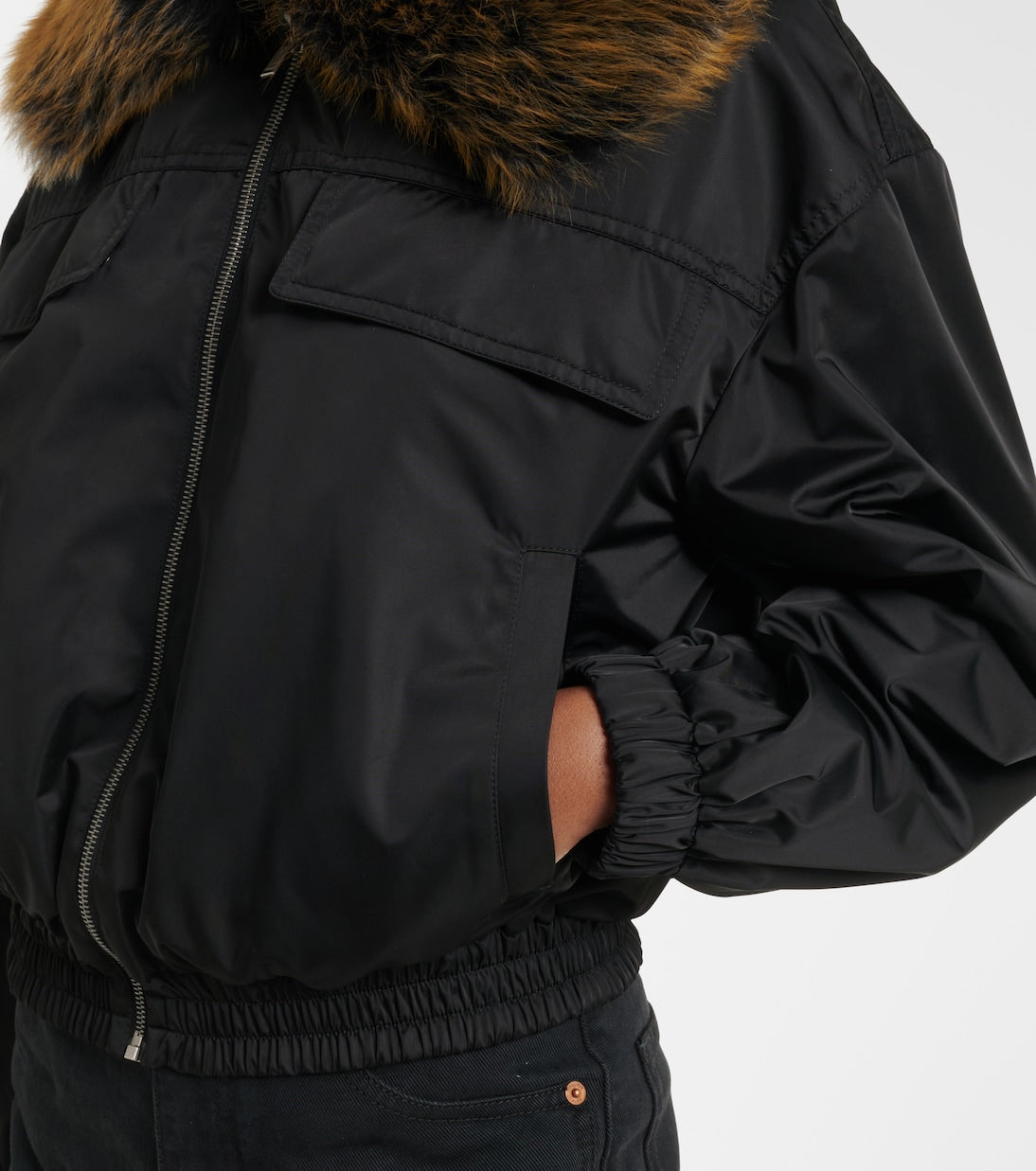 Saint Laurent - Shearling-trimmed blouson jacket