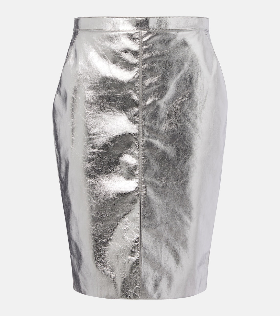 Saint Laurent - Metallic leather pencil skirt