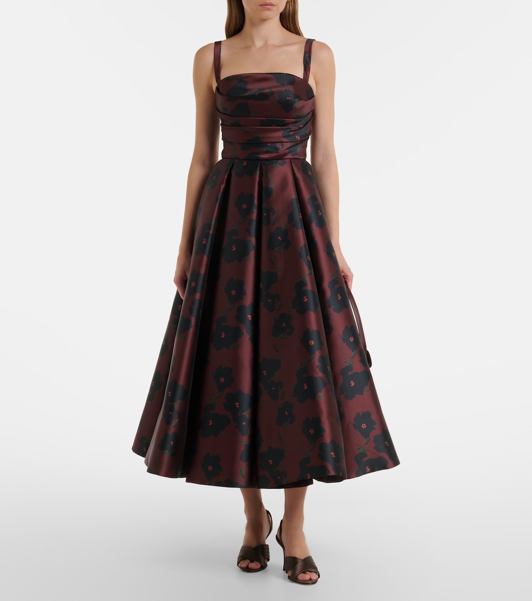 Emilia Wickstead - Jannie floral draped bustier dress