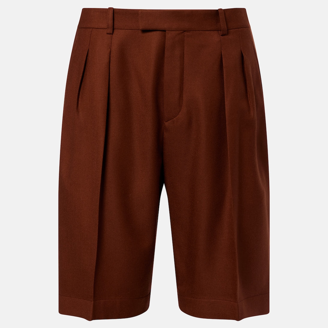 Saint Laurent - Pleated cashmere Bermuda shorts