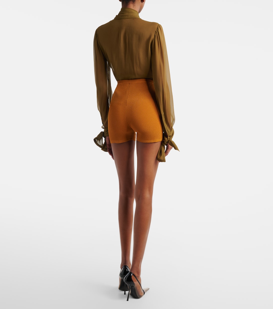 Saint Laurent - Ribbed-knit shorts