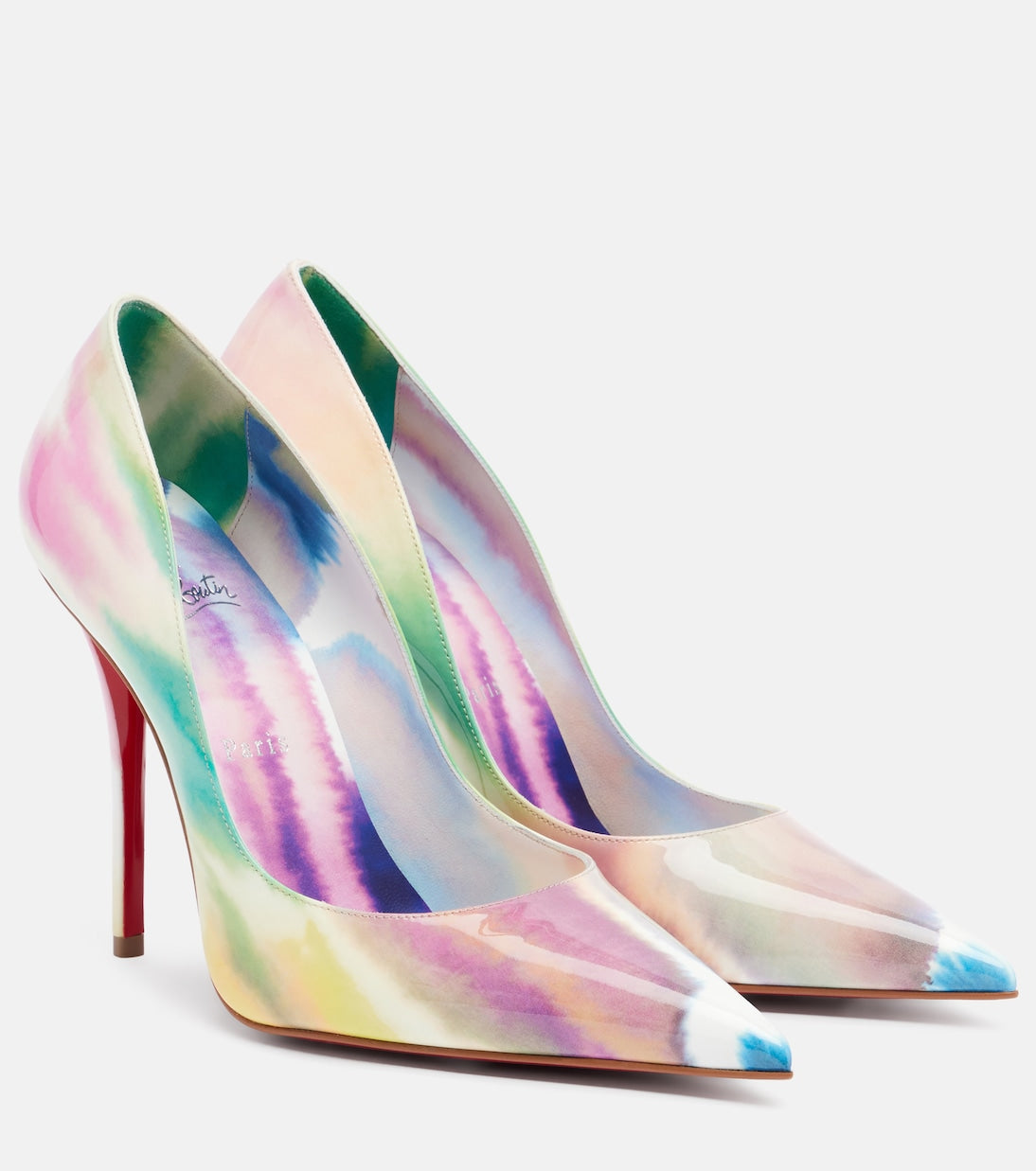 Christian Louboutin - Miss Z printed patent leather pumps