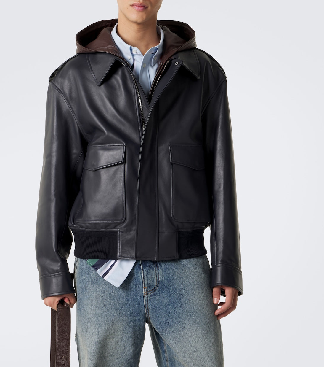 Loewe - Hooded leather jacket