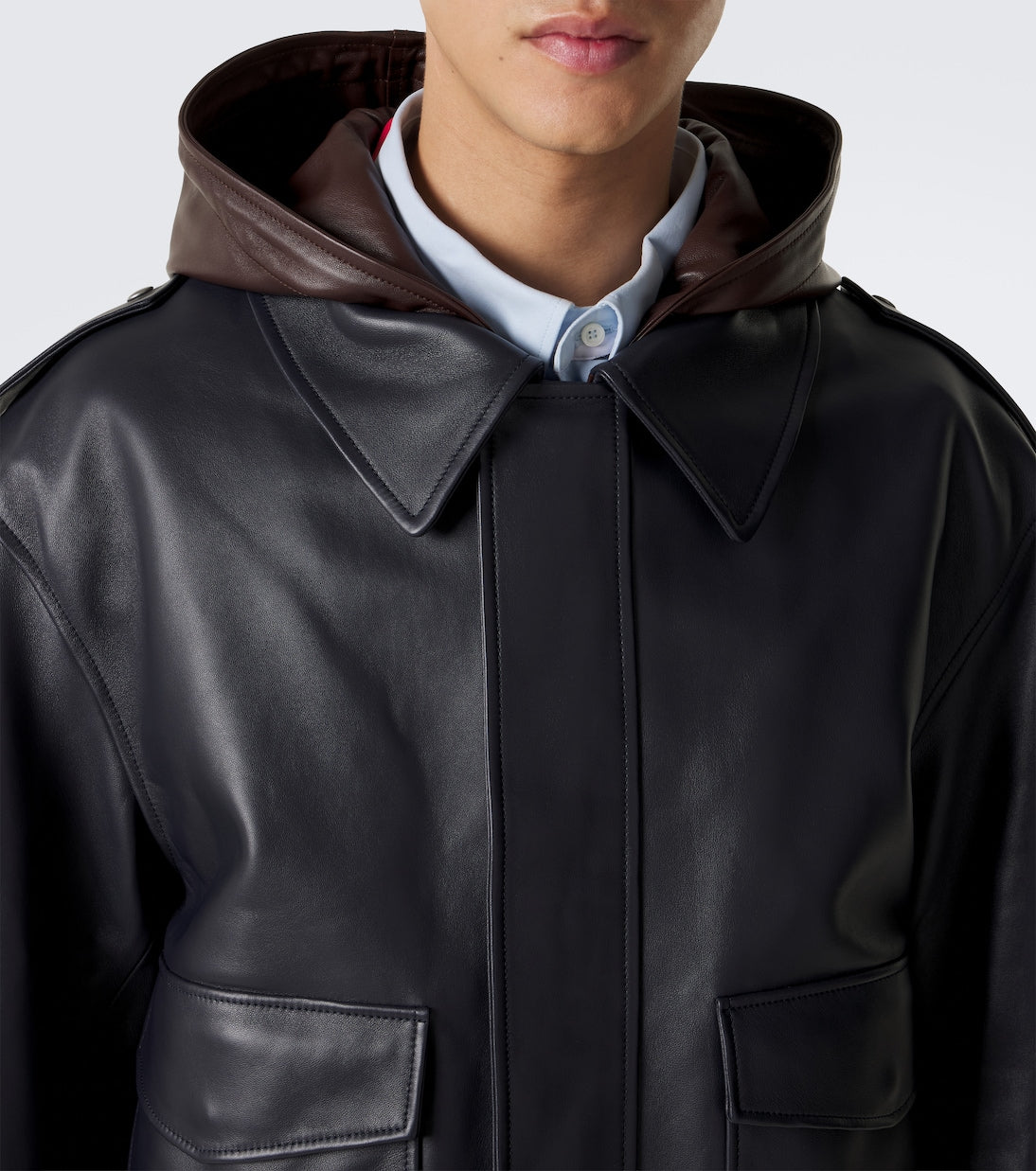 Loewe - Hooded leather jacket