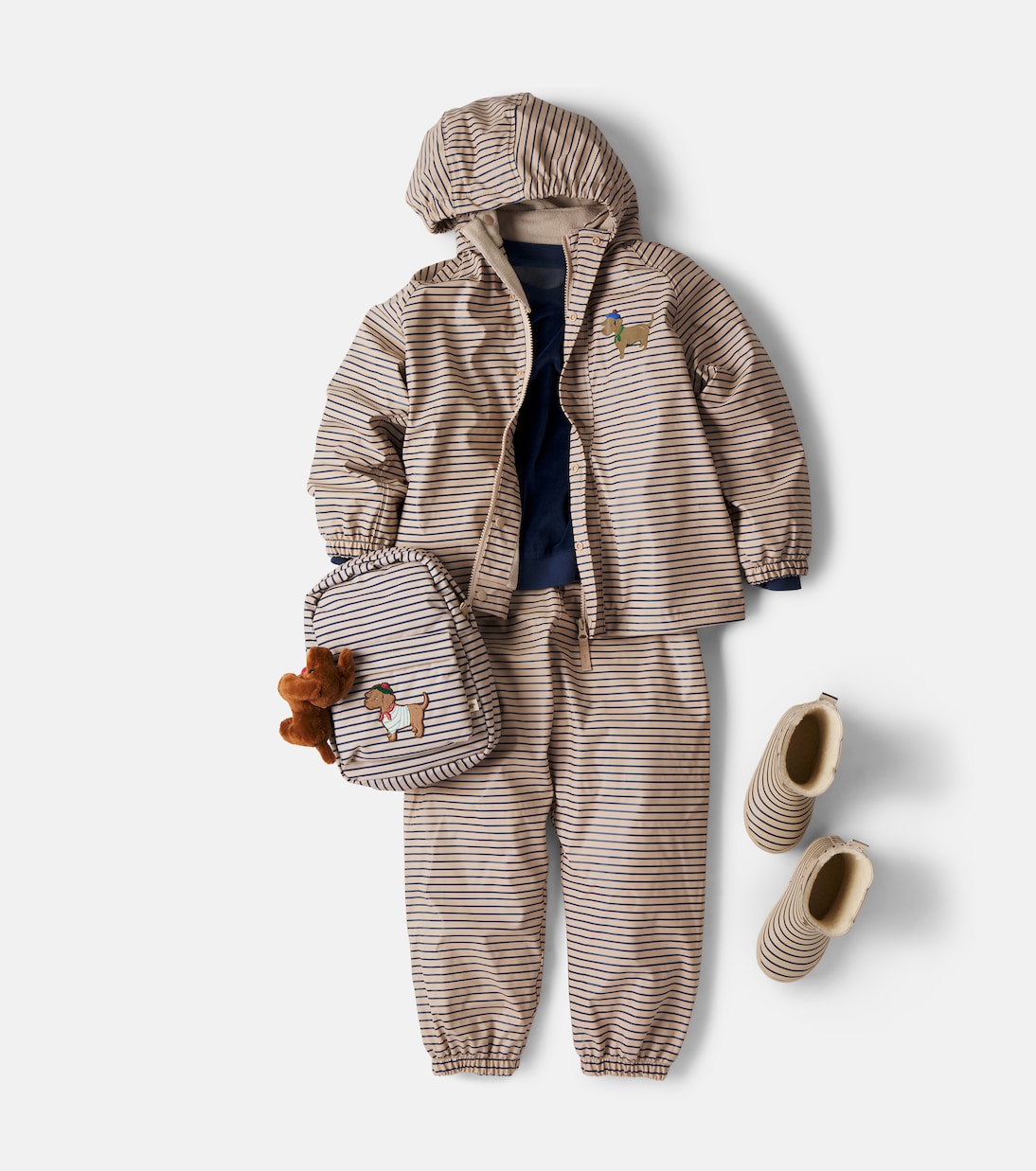 Konges Sløjd - Palme striped hooded jacket and pants set