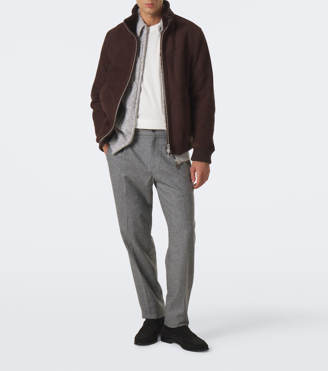 Eleventy - Wool, cotton, and cashmere straight pants