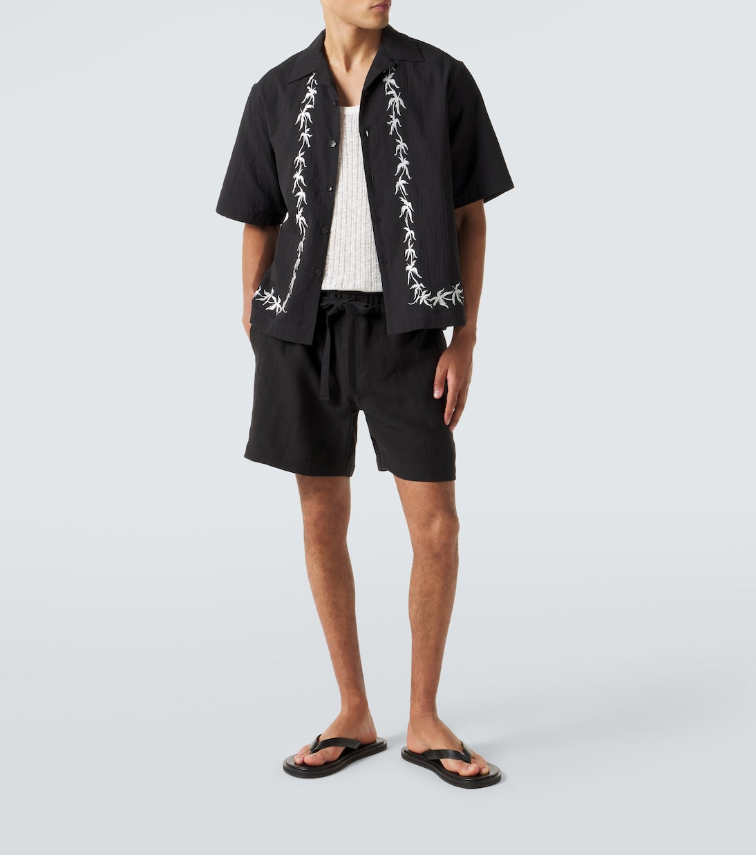 Commas - Embroidered bowling shirt