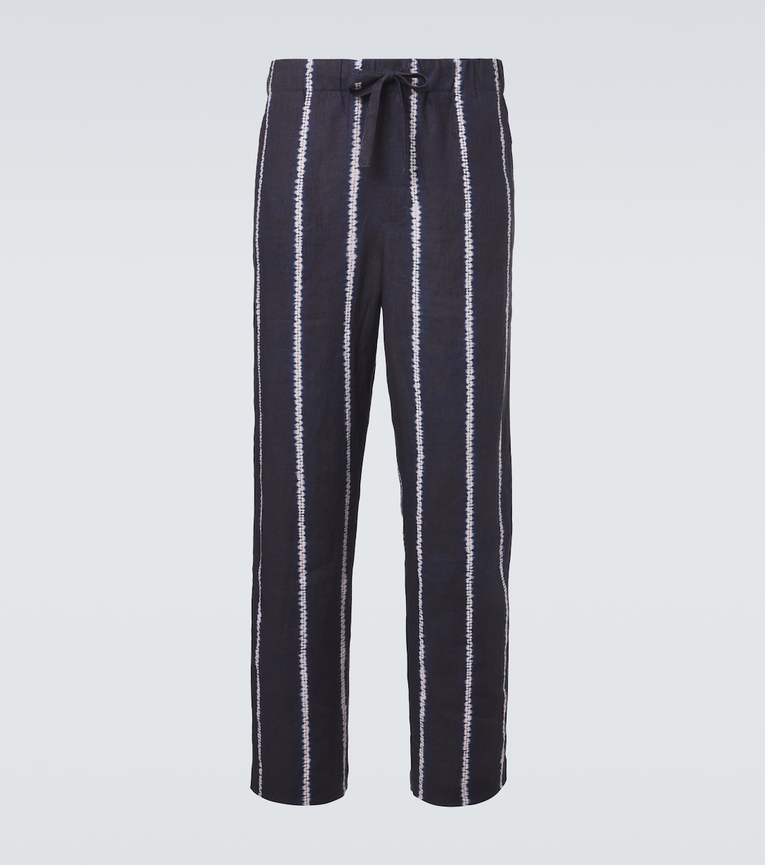 Commas - Striped linen wide-leg pants
