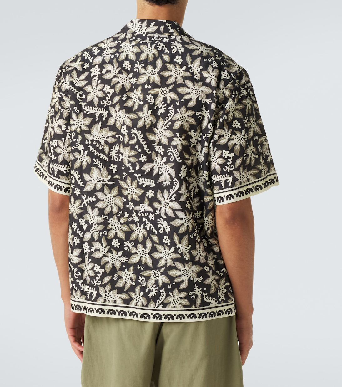 Commas - Printed cotton and silk bowling shirt