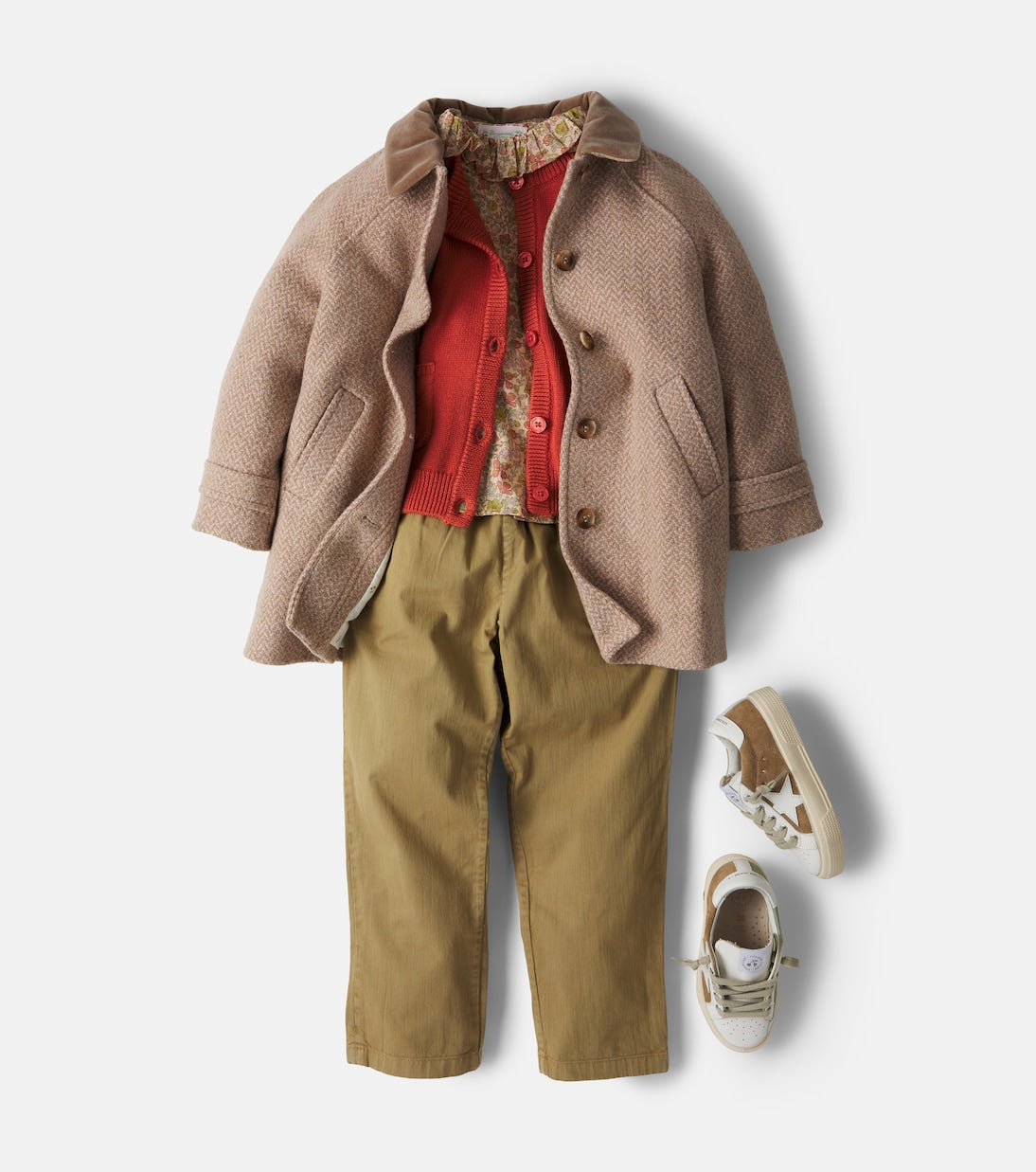 Bonpoint - Jiba velvet-trimmed wool-blend coat