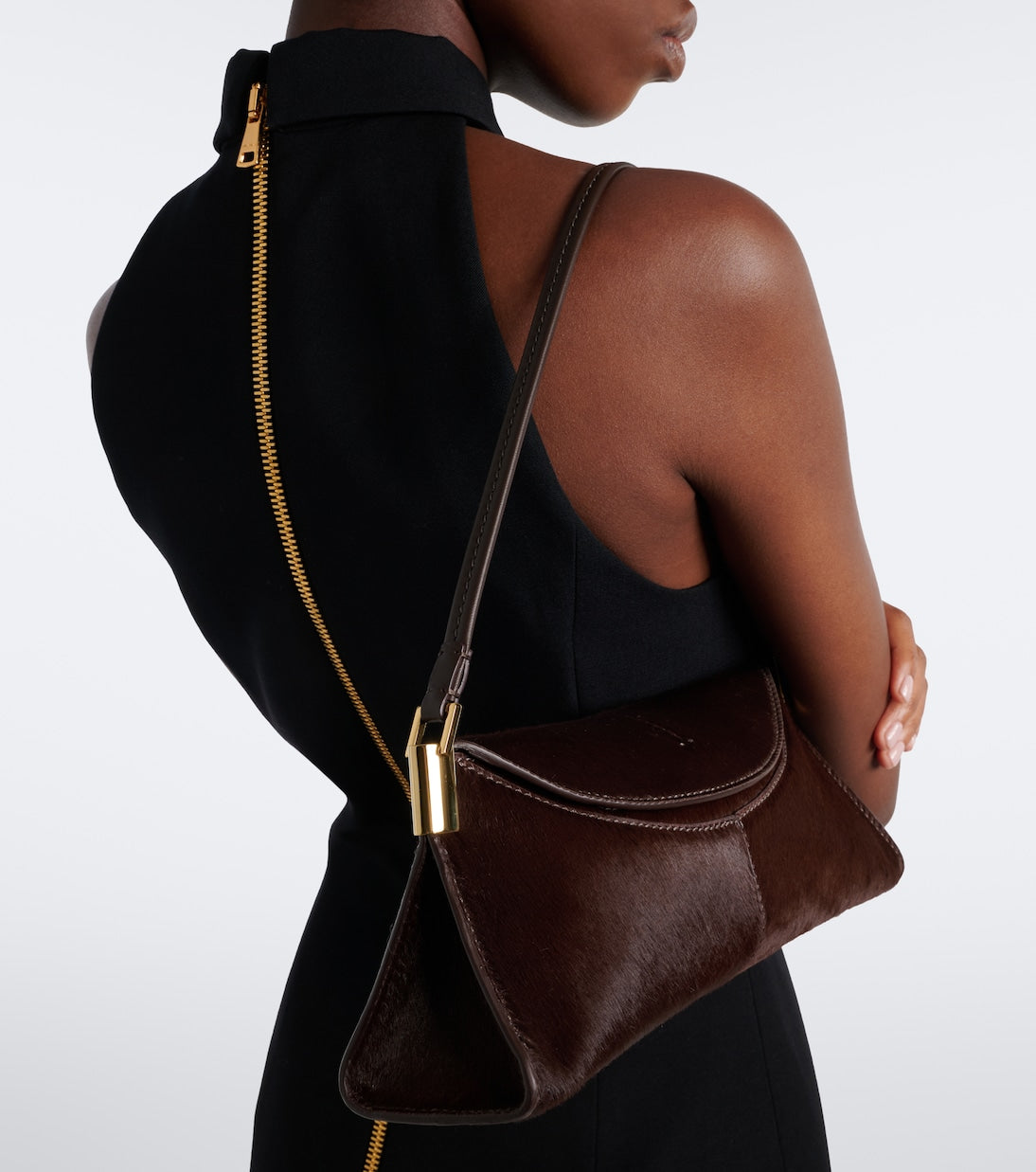 Balmain - 64-83 Small calf hair shoulder bag