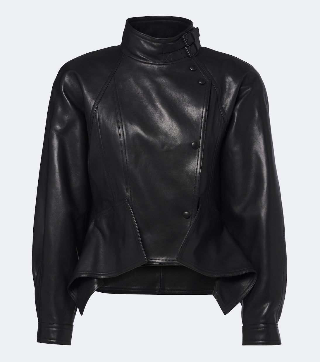 Balmain - Asymmetric leather jacket