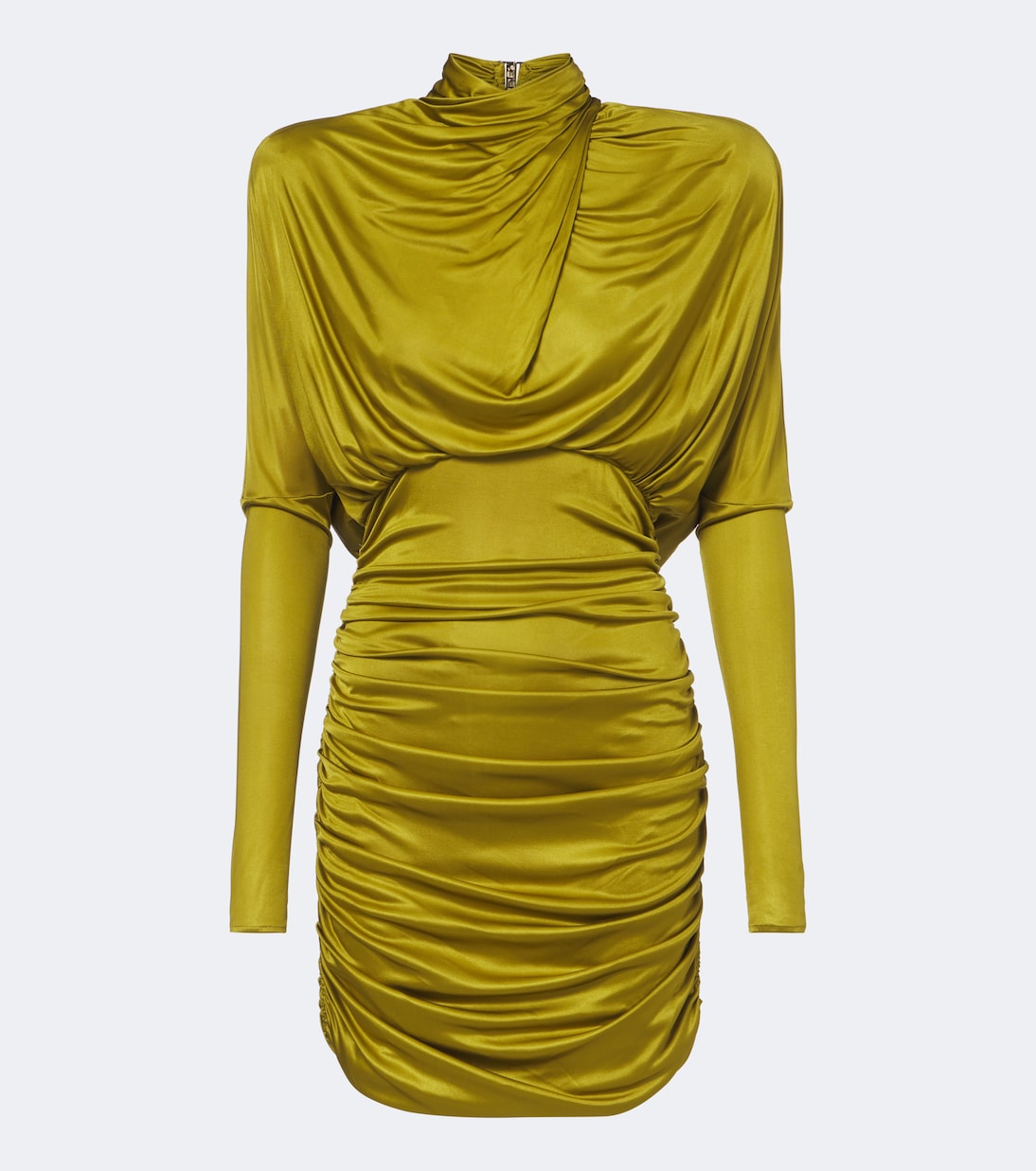 Balmain - Draped open-back jersey minidress