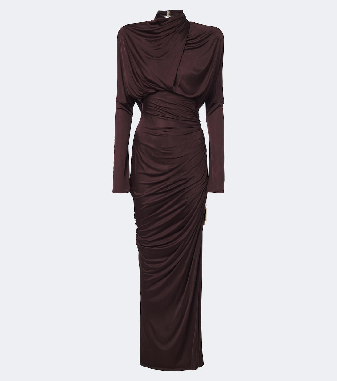 Balmain - Draped jersey maxi dress