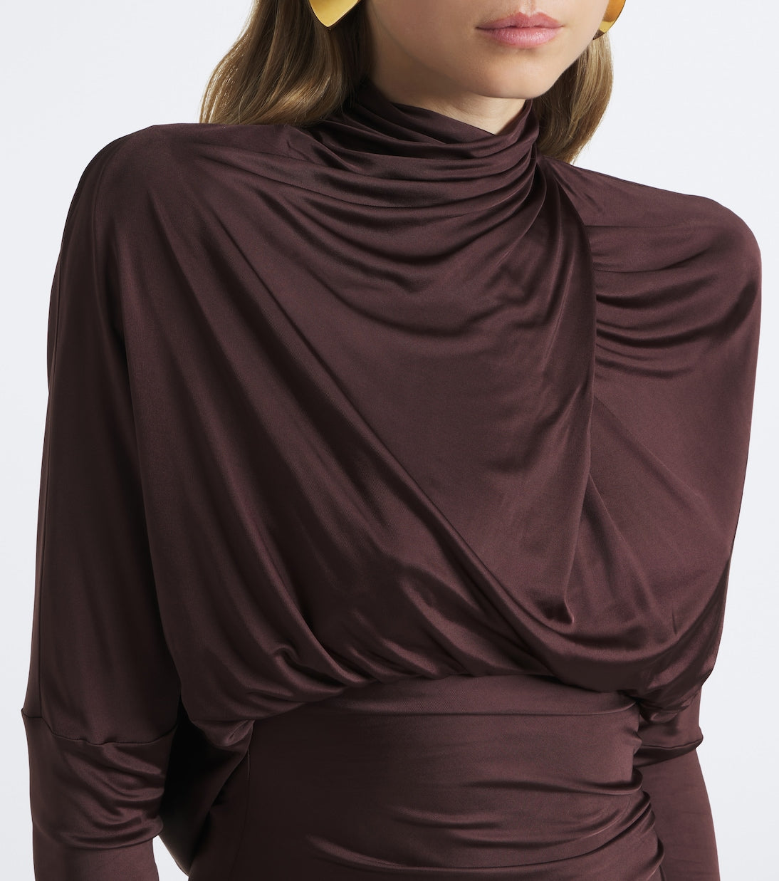 Balmain - Draped jersey maxi dress