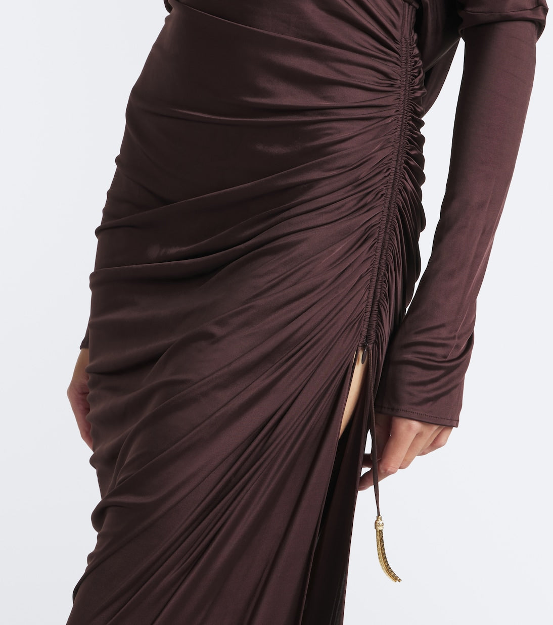 Balmain - Draped jersey maxi dress