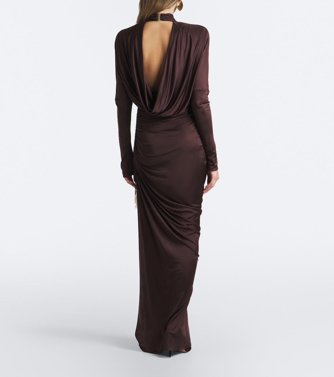 Balmain - Draped jersey maxi dress