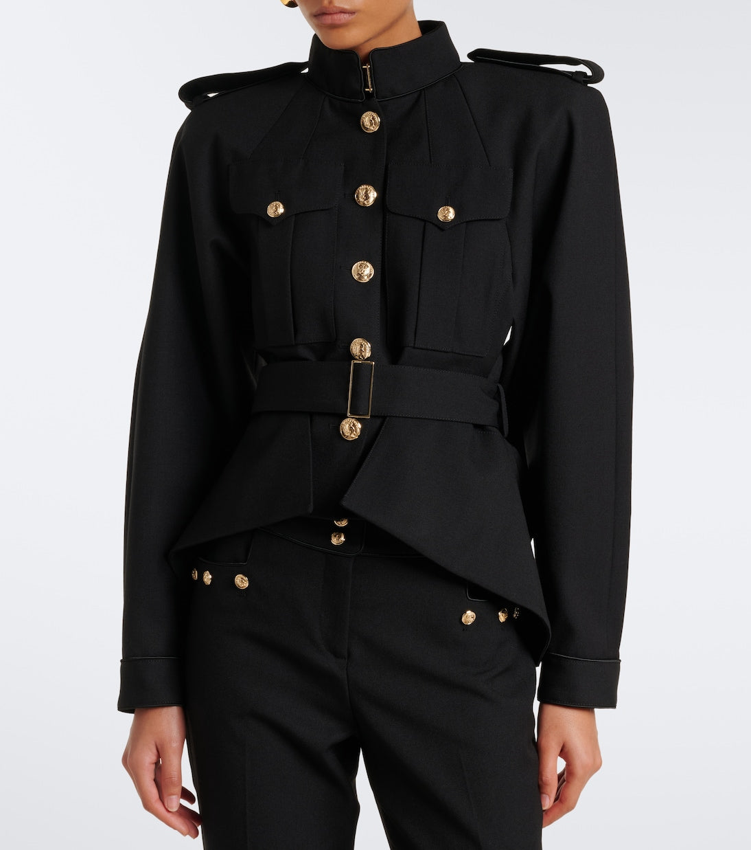 Balmain - Belted wool jacket