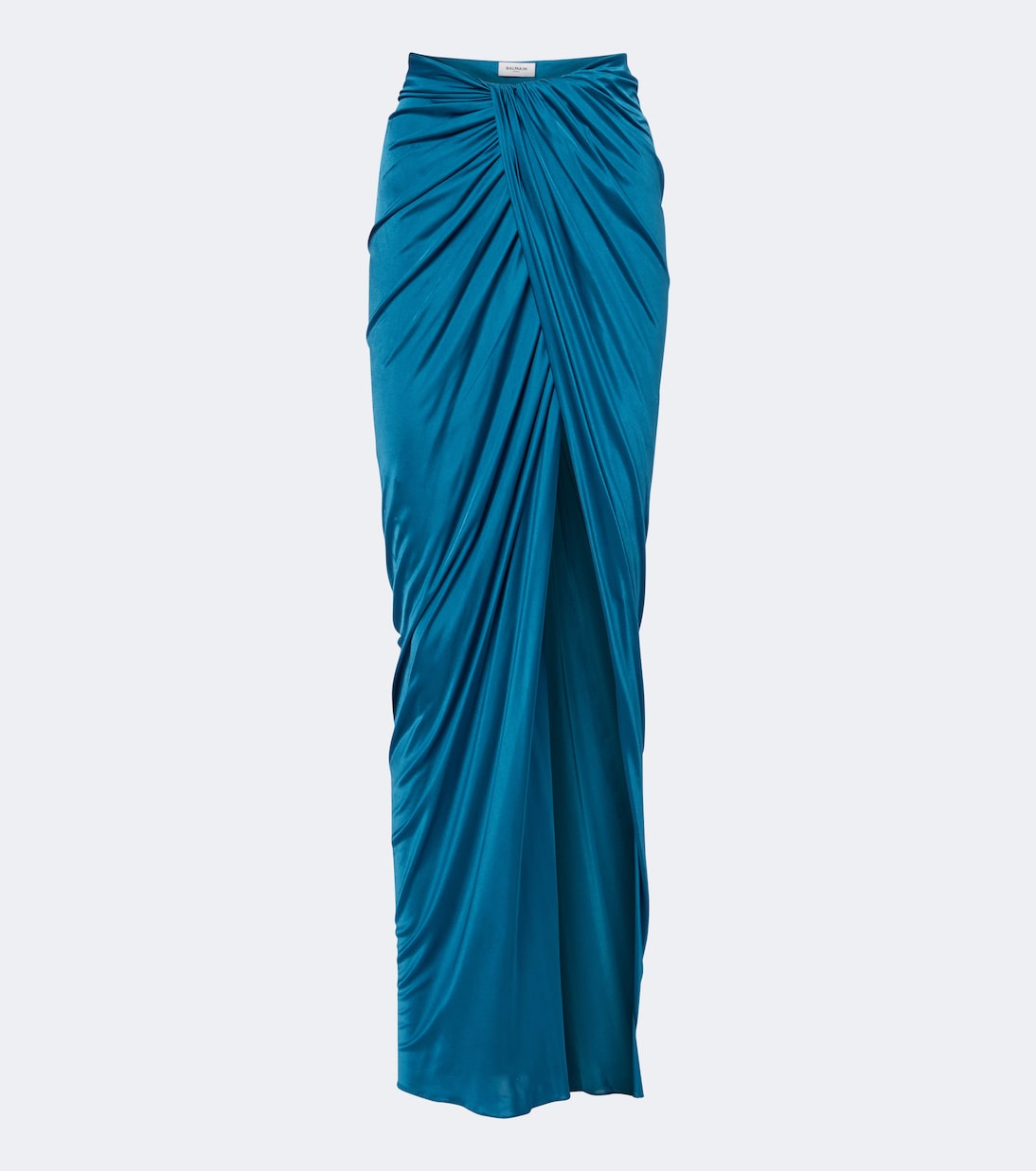 Balmain - Draped satin maxi skirt