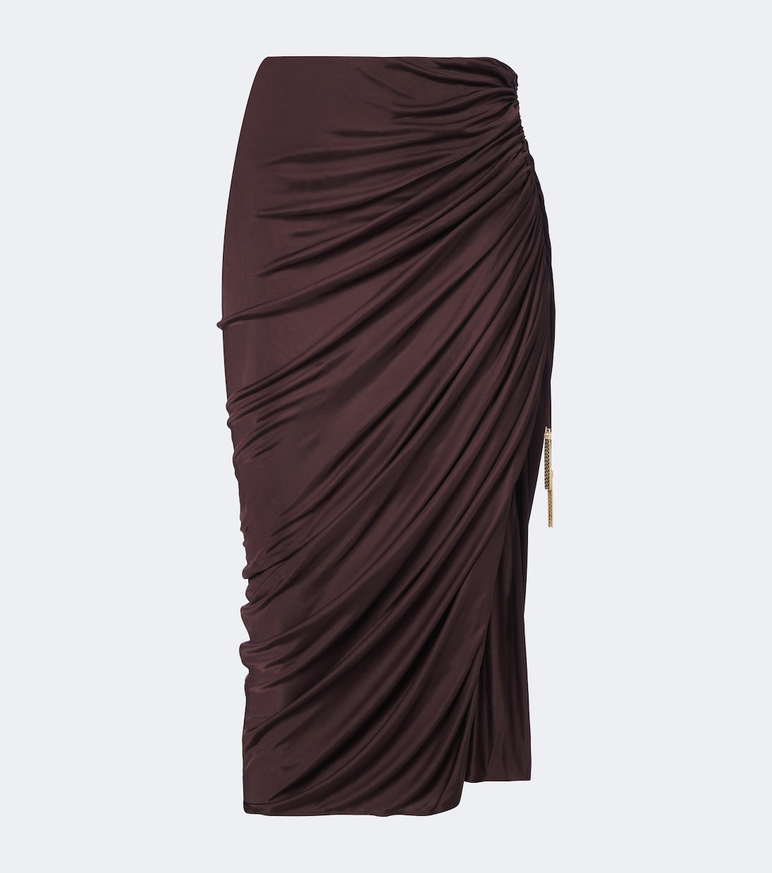 Balmain - Ruched jersey midi skirt