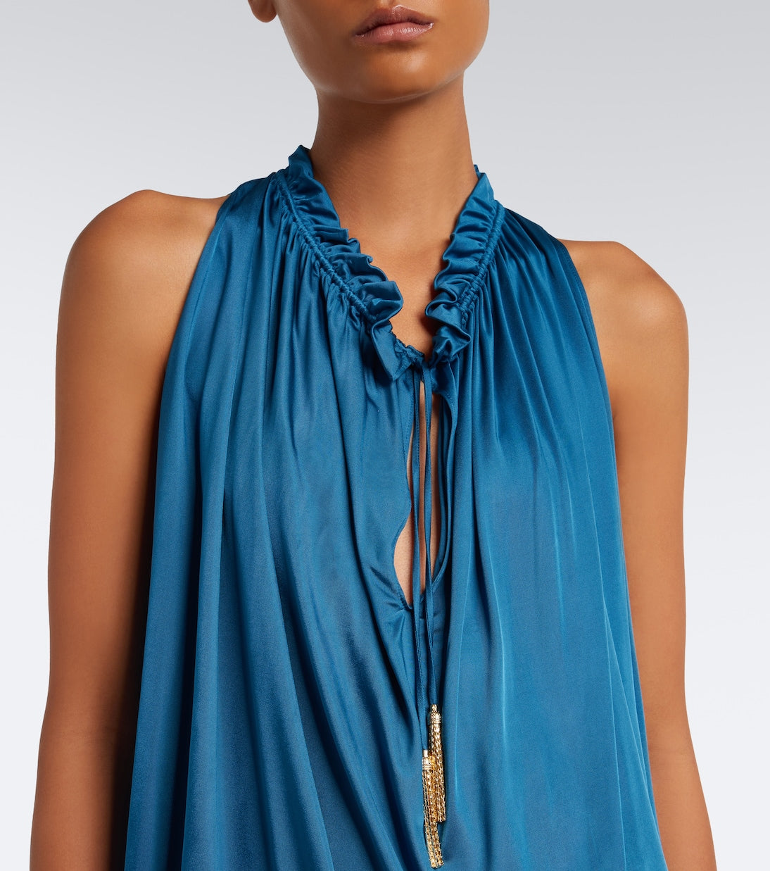 Balmain - Draped jersey top