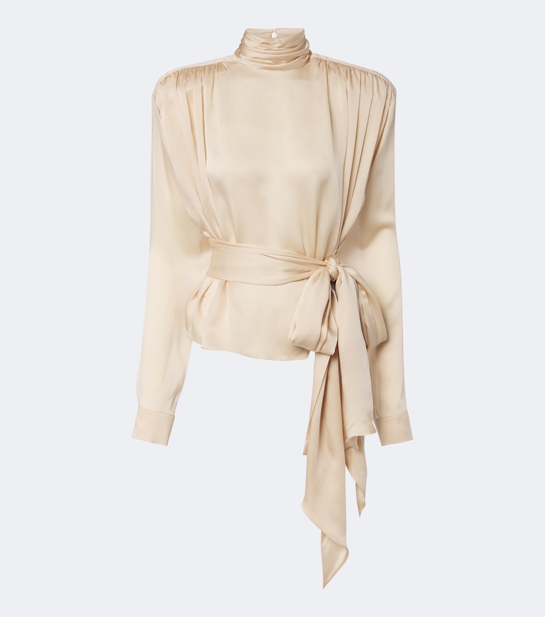 Balmain - Bow-detail silk charmeuse blouse